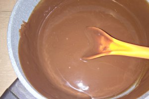 Prajitura cu crema de ciocolata neagra si alba, bezea si fructe