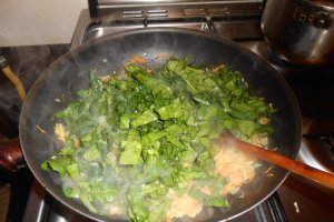 Spanac cu legume la wok
