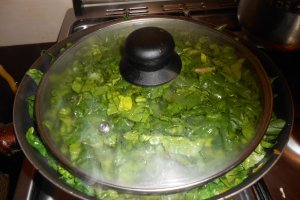 Spanac cu legume la wok