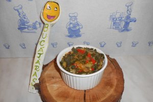 Spanac cu legume la wok