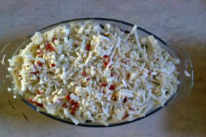 Tagliatelle cu dovlecei, ciuperci si carne tocata de tap