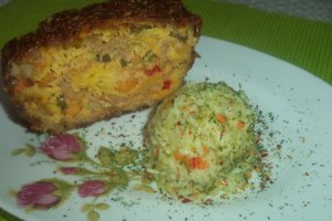 Rulada din carne tocata la cuptor cu pilaf de orez