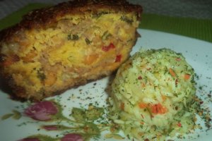 Rulada din carne tocata la cuptor cu pilaf de orez