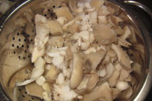 Mancare de ciuperci pleurotus cu praz