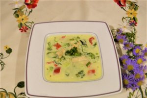 Supa cu broccoli japonez si piept de pui