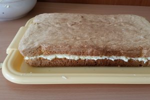 Prajitura cu crema si glazura de ciocolata