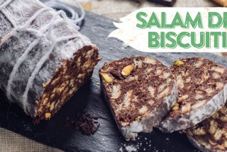 Desert Salam de biscuti cu ciocolata si fistic