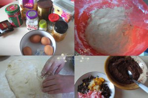 Cozonac cu cacao, ciocolata, portocala si rahat