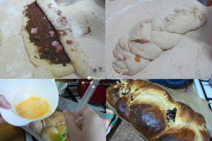 Cozonac cu cacao, ciocolata, portocala si rahat