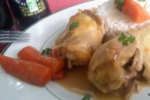 Pui in sos de bere neagra