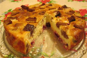 Sufleu de branza cu visine