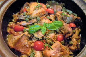 Iepure la cuptor cu salata de valeriana