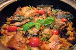 Iepure la cuptor cu salata de valeriana