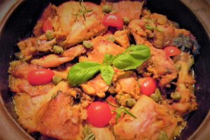 Iepure la cuptor cu salata de valeriana