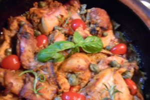 Iepure la cuptor cu salata de valeriana