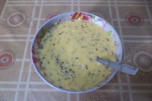 Omleta la cuptor cu sfecla, seminte de in si fulgi de ovaz