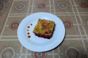 Omleta la cuptor cu sfecla, seminte de in si fulgi de ovaz