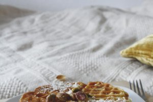 Waffle cu lapte de cocos si biscuiti