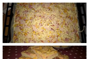Pizza cu salam frantuzesc si sunca de pui