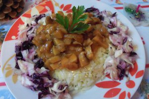 Pilaf cu sos de ciuperci