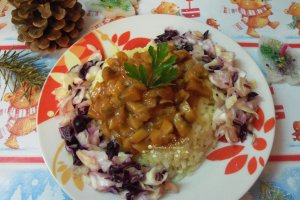 Pilaf cu sos de ciuperci