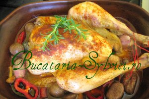 Pui  cu castane la cuptor  à la Sylvia