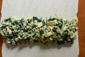 Foietaj cu umplutura din piept de pui, spanac si ciuperci