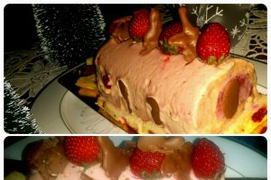 Buturuga din mousse de ciocolata si insert capsuni/zmeura
