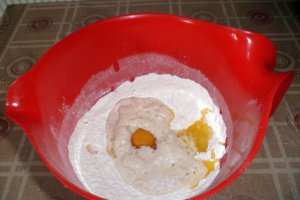 Gogosi la cuptor umplute cu kiwi, seminte de dovleac si kaki