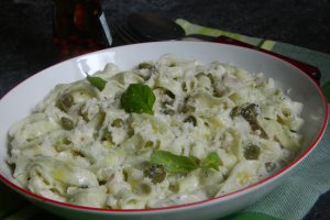 Tagliatelle cu cod, capere si smantana