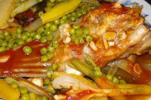 Calcan cu legume la cuptor