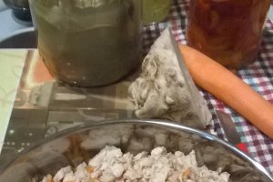 Salata de pui, telina,mere, morcovi si miez de nuca