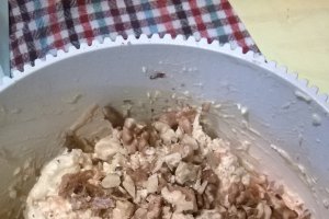 Salata de pui, telina,mere, morcovi si miez de nuca
