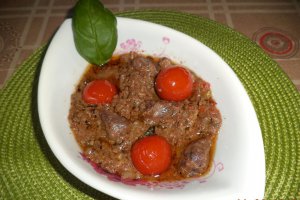 Inimi si ficatei de pui a la mediterraneo