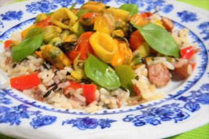 Fructe de mare, cu orez si busuioc