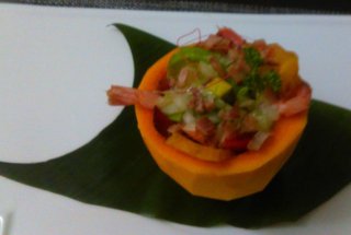 Salata de papaya cu creveti pentru 2 persoane