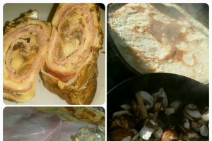 Clatite cu ciuperci si sunca la cuptor