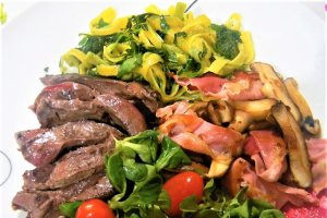 Inima cu ciuperci si fettuccine