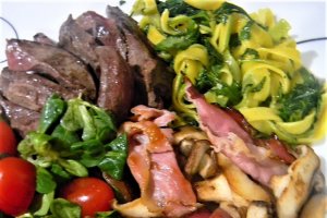 Inima cu ciuperci si fettuccine