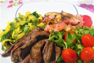 Inima cu ciuperci si fettuccine