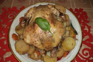 Pui cu legume la punga