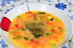 Ciorba de crap si somon cu smantana