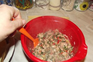 Placinta cu carne tocata si bacon