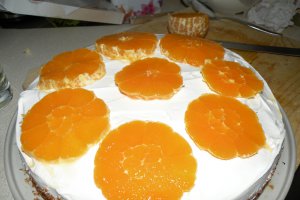 Desert tort de portocale cu mascarpone si frisca