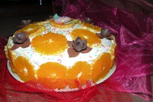 Desert tort de portocale cu mascarpone si frisca