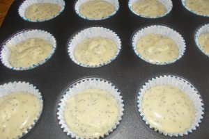 Desert briose cu lamaie si mac glazurate