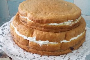 Desert tort cu crema de ciocolata neagra si alba si afine - Reteta nr. 600
