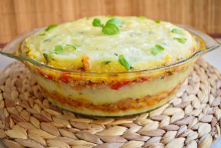 Musaca din piure de cartofi cu varza si carne tocata