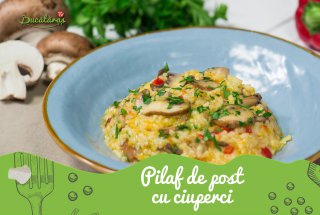 Pilaf de post cu ciuperci