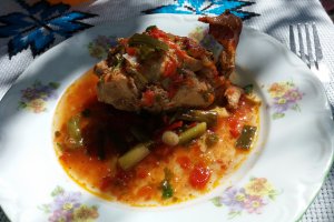 Friptura de iepure cu usturoi verde